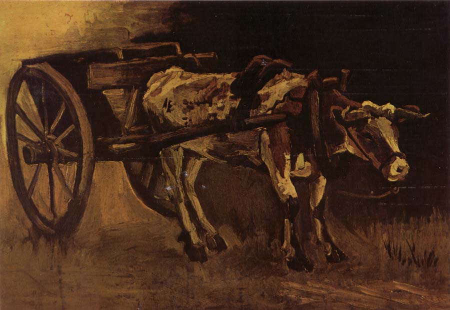 Cart With red and White Ox (nn04)